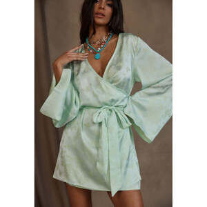 12th Tribe Gold Standard Sage Jacquard Dress Size MM